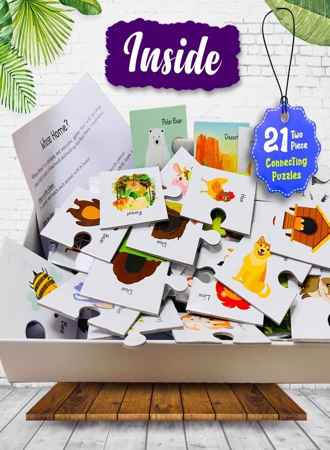 BRIJBASI Whose Home Jigsaw Puzzle? Connecting 2-Piece (Set of 21 pcs) for Kids, Childrens and Toddlers - Early Learning Educational Brain Booster with Fun and Engaging - Ages 4+ - Image 3